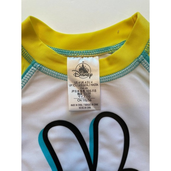 NWT Disney Store Mickey Mouse Rash Guard Top Swim Shirt UPF 50+, Size 4 - Picture 3 of 5